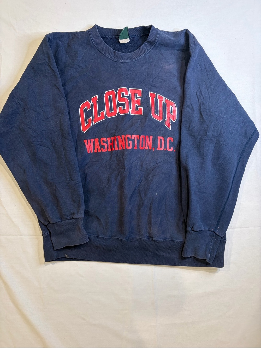 MV Sport Navy Crewneck Sweatshirt with Red 'Close Up Washington, D.C.' Graphic